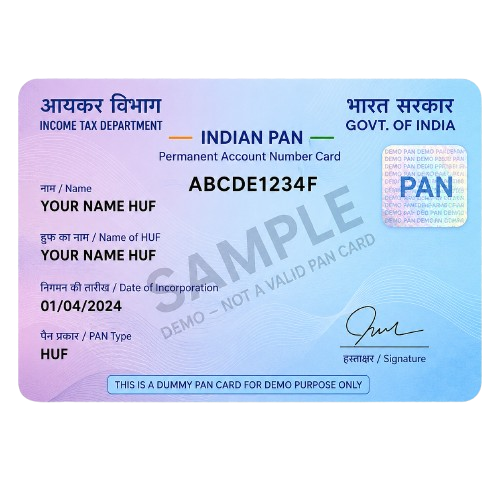 HUF PAN Application Process