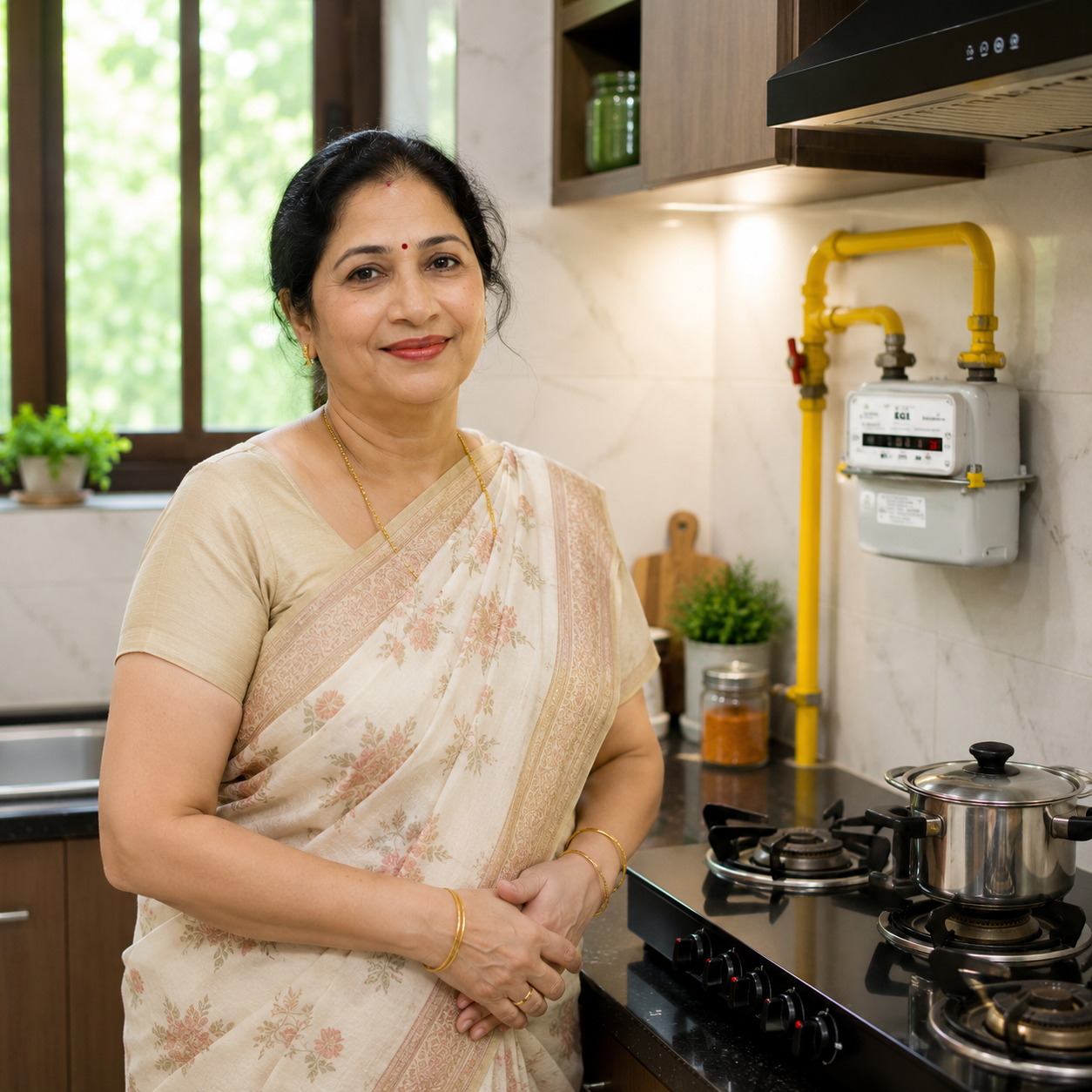 Modern Kitchen Flaming Gas Stove